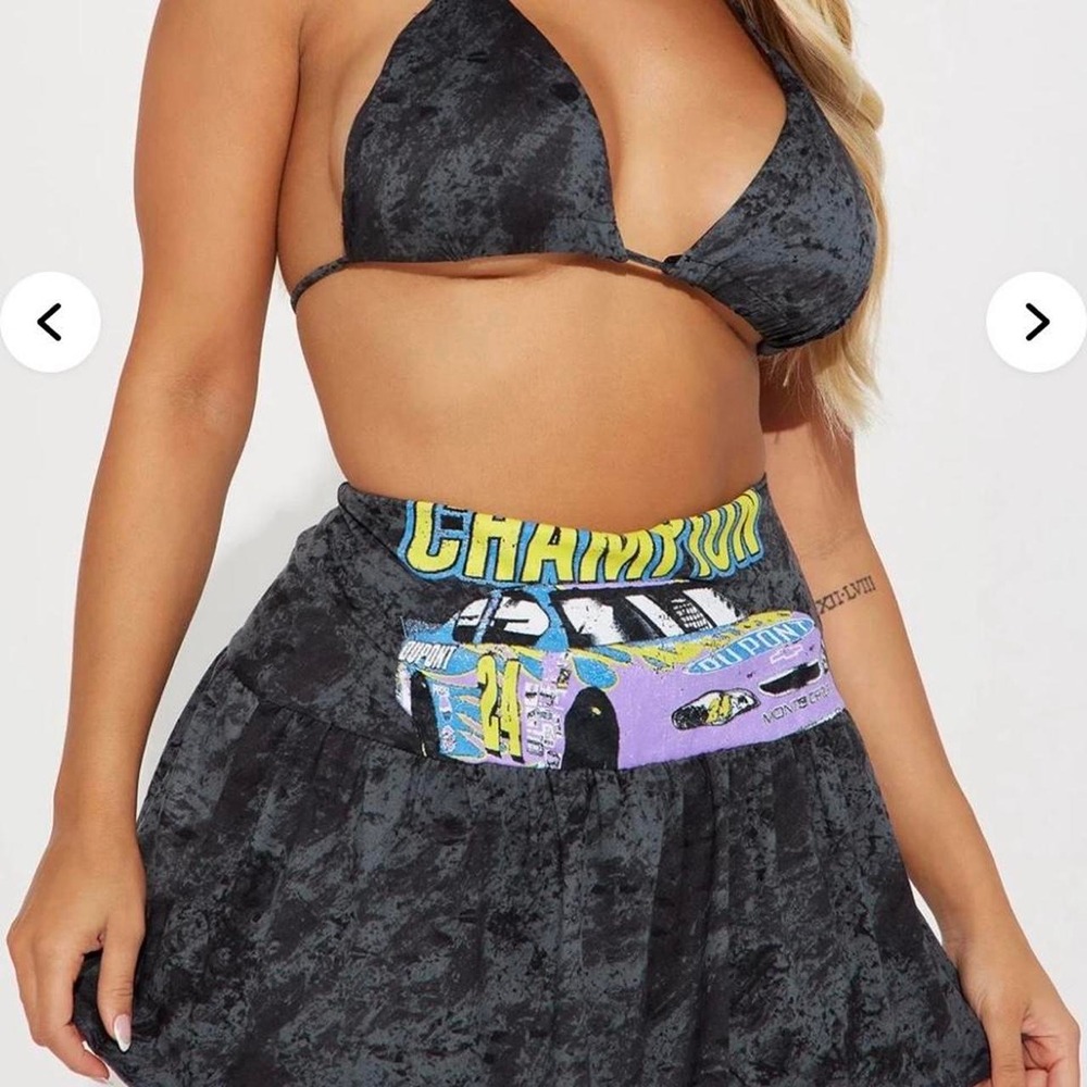 NASCAR Racing Matching Set Bikini Top & Skirt Size S